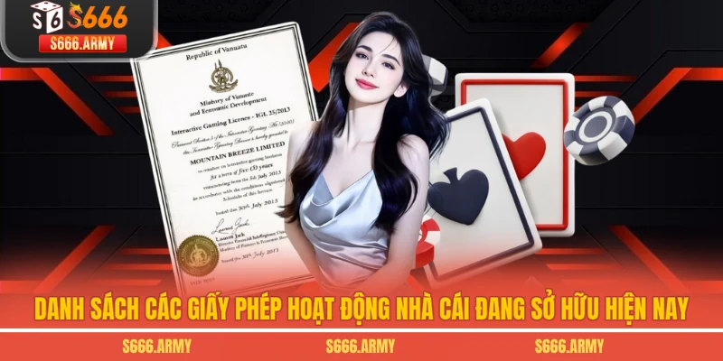 Danh sách các giấy phép hoạt động nhà cái đang sở hữu hiện nay
